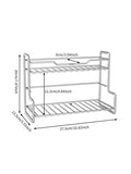 304 Stainless Steel Two Layers Tabletop Storage Rack Kitchen Spice Rack Bathroom Cosmetics Mouthwash Cup Organizer Shelf-Silver In Australia - Darrahopens