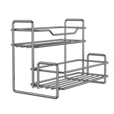 Stainless Steel Two Layers Storage Shelf Kitchen Spice Rack Bathroom Cosmetics Mouthwash Cup Organizer Storage Rack-Silver In Australia - Darrahopens