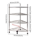 Stainless Steel Bathroom Storage Shelf,Four-Layer Storage Rack, Bathroom Triangular Rack, Washbasin And Bathtub Organizer Rack-Silver In Australia - Darrahopens