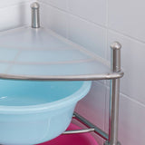 Stainless Steel Bathroom Storage Shelf,Four-Layer Storage Rack, Bathroom Triangular Rack, Washbasin And Bathtub Organizer Rack-Silver
