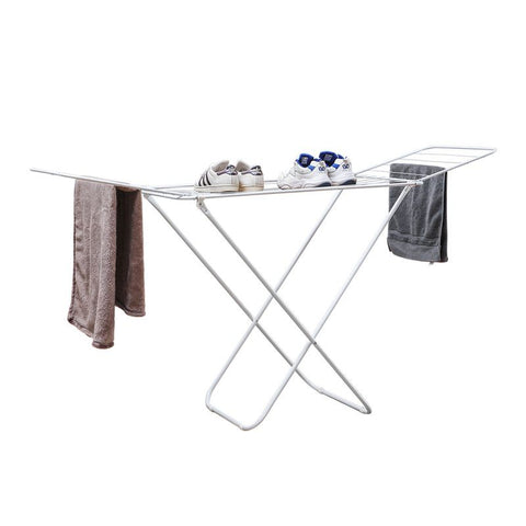 Large Double-Wing Floor-Standing Folding Clothes Drying Rack-White In Australia - Darrahopens