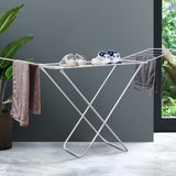 Large Double-Wing Floor-Standing Folding Clothes Drying Rack-White