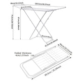 Mini Double-Wing Floor-Standing Folding Clothes Drying Rack-White
