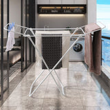Mini Double-Wing Floor-Standing Folding Clothes Drying Rack-White
