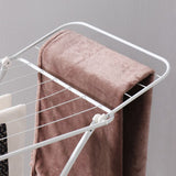 Mini Double-Wing Floor-Standing Folding Clothes Drying Rack-White