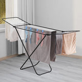 Large Double-Wing Floor-Standing Folding Clothes Drying Rack-Black In Australia - Darrahopens
