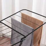 Large Double-Wing Floor-Standing Folding Clothes Drying Rack-Black