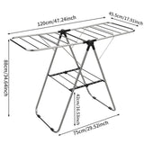 Stainless Steel Floor-Standing Folding Wing-Shaped Drying Rack-Silver In Australia - Darrahopens