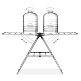 Stainless Steel Floor-Standing Folding Wing-Shaped Drying Rack-Silver