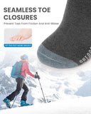 OutdoorMaster Ski Socks 3-Pack Merino Wool, Over The Calf Non-Slip Cuff for Men & Women