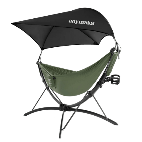 Darrahopens Home & Garden > Hammocks > Hammocks & Accessories anymaka Hammock Full Pack - 3 Second Setup Portable Hammock Stand with Hammock, Canopy & Cup Holder, 550 lbs Capacity for Outdoor'' (Full Pack Enhanced Bundle Forest Green) In Australia - Darrahopens