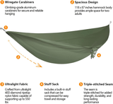 Darrahopens Home & Garden > Hammocks > Hammocks & Accessories anymaka Set Up in 3 Seconds Adjustable Portable Aluminum Alloy Hammock Stand for Outside with Chair Mode & Lounge Mode up to 105'' (Hammmock Set Bundle Forest Green-1)