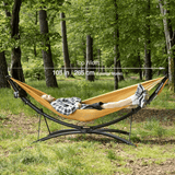 Darrahopens Home & Garden > Hammocks > Hammocks & Accessories anymaka Set Up in 3 Seconds Adjustable Portable Aluminum Alloy Hammock Stand for Outside with Chair Mode & Lounge Mode up to 105'' (Hammock Set Bundle Ocean Blue-2)