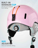 OutdoorMaster Children's Ski Helmet, Snowboard Helmet for Boys & Girls, Robust PC Shell & EPS Foam, 12 Ventilation Holes, Adjustable Snow Sports Helmet, Certified Snow Sports and Snowboard Helmet-Glossy Pink,52-56cm Small In Australia - Darrahopens