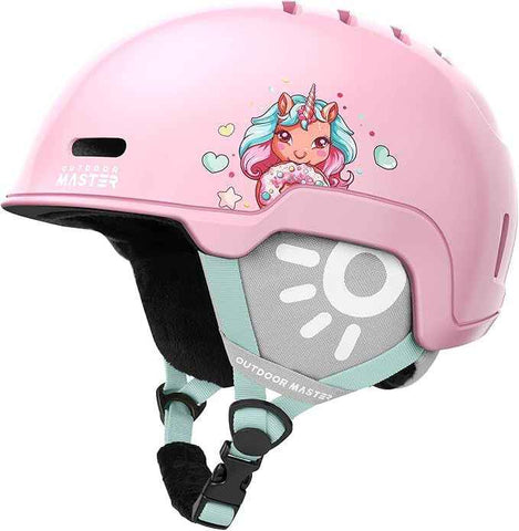 OutdoorMaster Children's Ski Helmet, Snowboard Helmet for Boys & Girls, Robust PC Shell & EPS Foam, 12 Ventilation Holes, Adjustable Snow Sports Helmet, Certified Snow Sports and Snowboard Helmet-Glossy Pink,48-52cm X-Small In Australia - Darrahopens