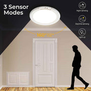 Rechargeable Motion Sensor Ceiling Light with Remote, Battery Ceiling Light Wireless, 3 Colors Dimmable Indoor Overhead LED Lights for Closet Shower Pantry Shed Hallway Porch
