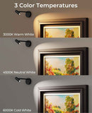 Picture Light for Wall, Battery Operated Art Light for Paintings CCT Dimmable Recharging Gallery Battery Wall Light with Remote Control for Living Room Gallery Dartboard Art Bathroom 2PCS