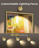 Spot Lights Indoor, Rechargeable Picture Light with Remote, Dimmable CCT Spotlight for Wall Art, 6000mAh Battery Uplights Indoor with Timer for Plant Artwork Painting Sofa Corner Light Gold