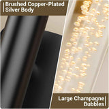 Black Battery Operated Wall Sconce Set of 2, Rechargeable Wireless Wall Lights with Remote and Touch, 360° Rotatable Sconces Wall Decor for Bedroom Living Room (23.62 Inch, 2-Pack)