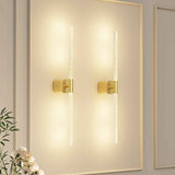 Gold Battery Operated Wall Sconce Set of 2, Rechargeable Wireless Wall Lights with Remote and Touch, 360° Rotatable Sconces Wall Decor for Bedroom Living Room (23.62 Inch, 2-Pack)