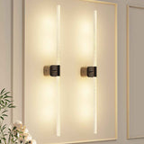 Black Battery Operated Wall Sconce Set of 2, Rechargeable Wireless Wall Lights with Remote and Touch, 360° Rotatable Sconces Wall Decor for Bedroom Living Room (31.49 Inch, 2-Pack)
