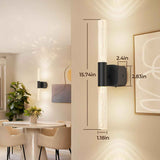 Battery Operated Wall Sconce Set of 2 Black Rechargeable Crystal Sconce Wall Decor Set of 2 with 12000mAh 16" CCT Dimmable 350° Rotate Remote Wireless Wall Light for Bedroom Living Room