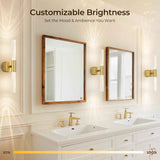 Battery Operated Wall Sconce Set of 2 Rechargeable Battery Powered Wall Light with 12000mAh Wireless Dimmable Wall Lamp Fixtures for Bedroom Living Room (Brushed Gold, 16"-2 Pack)