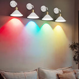 Darrahopens Home & Garden > Lighting > Wall Lights Battery Operated Wall Sconce, Wireless Wall Lights Set of 2, 13 RGB Colors Dimmable Battery Powered Wall Lamp with Remote, Memory Function, Timer for Bedroom, Living Room
