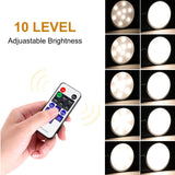 Linkable Under Cabinet LED Lighting 12V Dimmable Puck Lights with Wireless RF Remote Control, Hardwired & AU Wall Plug in for Counter Lighting(6 Lights, Natural White)