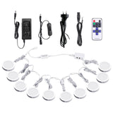 Linkable Under Cabinet LED Lighting 12V Dimmable Puck Lights with Wireless RF Remote Control, Hardwired & AU Wall Plug in for Furniture Cupboard Lighting(10 Lights, Natural White 4000K) In Australia - Darrahopens