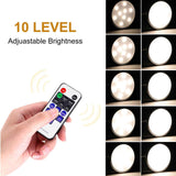 Linkable Under Cabinet LED Lighting 12V Dimmable Puck Lights with Wireless RF Remote Control, Hardwired & AU Wall Plug in for Kitchen Mood Lighting (4000K Natural White, 12 Lights Kit)