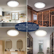 Rechargeable Motion Sensor Ceiling Light with Remote, Battery Ceiling Light Wireless, 3 Colors Dimmable Indoor Overhead LED Lights for Closet Shower Pantry Shed Hallway Porch 4PACK