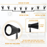 Flexible Track Lighting Fixture, Foldable Ceiling Spot Light with Adjustable 8 Light Heads, GU10 Track Light Kit for Kitchen Bedroom Living Room Matte Black (Bulbs Not Included) In Australia - Darrahopens