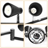Flexible Track Lighting Fixture, Foldable Ceiling Spot Light with Adjustable 8 Light Heads, GU10 Track Light Kit for Kitchen Bedroom Living Room Matte Black (Bulbs Not Included)