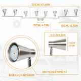 LED 8 Light Track Lighting Fixture Flexible, Adjustable Ceiling Spot Light with GU10 Track Light Head, Accent Lighting Foldable Swing Arm Brushed Nickel(Bulbs Not Included)