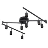 Black Track Lighting Fixture Ceiling, LED Flexible Track Lights with Swing Arm, 8-Light Directional Black Flush Mount Ceiling Spotlight for Kitchen, Living Room (GU10 Bulbs NOT Included) In Australia - Darrahopens