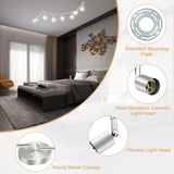 8 Lights LED Track Lighting Kit, Foldable Ceiling Spot Lighting with Flexibly Rotatable Head, Track Light for Kitchen Hallway Room Closet, GU10 Bulbs Not Included (Brush Nickel 8 Heads) In Australia - Darrahopens