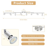 8 Lights LED Track Lighting Kit, Foldable Ceiling Spot Lighting with Flexibly Rotatable Head, Track Light for Kitchen Hallway Room Closet, GU10 Bulbs Not Included (Brush Nickel 8 Heads) In Australia - Darrahopens