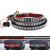Double Row 60 inch 264 pcs LED for Pick up/Truck Tailgate Light Bar Side Bed Light Strip Bar IP67 Waterproof Reverse- 5 Functions Tail/Brake/Turn Signals/Reverse