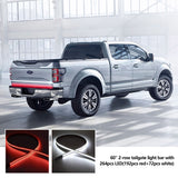 Double Row 60 inch 264 pcs LED for Pick up/Truck Tailgate Light Bar Side Bed Light Strip Bar IP67 Waterproof Reverse- 5 Functions Tail/Brake/Turn Signals/Reverse
