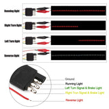 Double Row 60 inch 264 pcs LED for Pick up/Truck Tailgate Light Bar Side Bed Light Strip Bar IP67 Waterproof Reverse- 5 Functions Tail/Brake/Turn Signals/Reverse