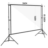 120 Inch Projector Screen with Stand & Carry Bag, 16:9 Foldable Movie Screen, 4K HD Compatible, Indoor & Outdoor Home Theatre