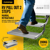 Heavy Duty Double Aluminium Caravan Step – Anti-Slip RV Entry Step, Stable 2-Tier Camping Step, Durable Outdoor Access Step, 54.5 x 77.5 x 30cm In Australia - Darrahopens