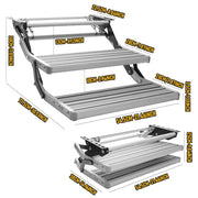 Darrahopens Outdoor Recreation > Camping > Caravan Accessories Heavy Duty Double Aluminium Caravan Step – Anti-Slip RV Entry Step, Stable 2-Tier Camping Step, Durable Outdoor Access Step, 54.5 x 77.5 x 30cm In Australia - Darrahopens