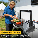 Aumerage Aluminium Folding Caravan Table – Lockable, Space-Saving Portable Table with 50kg Capacity, Black In Australia - Darrahopens