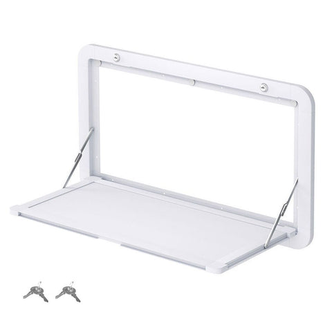Heavy Duty Folding Caravan Table 800 x 450mm – Full Metal Frame, Lockable, 50kg Max Capacity, White In Australia - Darrahopens
