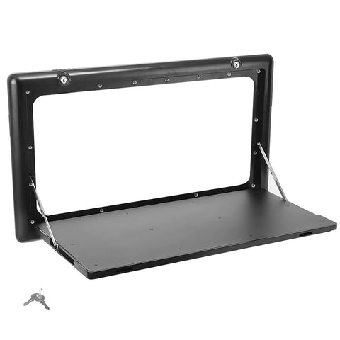 Folding Caravan Table – Lockable Space-Saving Portable Table for Camper, Motorhome & RV, 25kg Capacity, Black