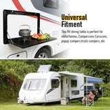Folding Caravan Table – Lockable Space-Saving Portable Table for Camper, Motorhome & RV, 25kg Capacity, Black