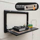 Folding Caravan Table – Lockable Space-Saving Portable Table for Camper, Motorhome & RV, 25kg Capacity, Black