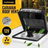 12V Caravan Roof Vent Fan with LED Light & Reversible Airflow – Waterproof Rain-Proof Hatch Exhaust Fan with Screen for RV, Motorhome & Campervan Shower In Australia - Darrahopens
